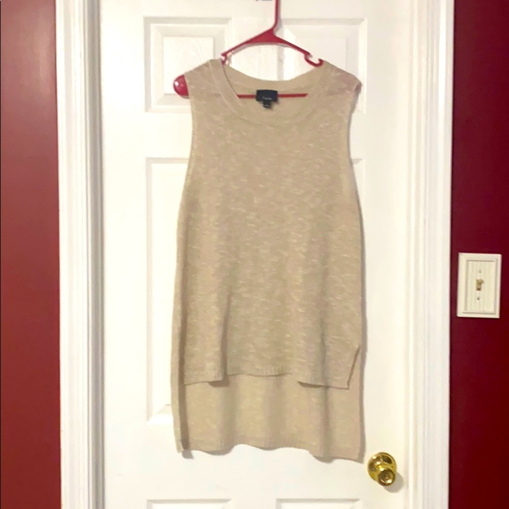 Hi lo sleeveless beige Lumiere Sweater